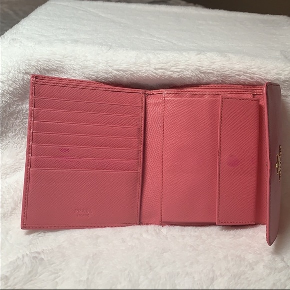 Prada Pink Saffiano Leather Compact Wallet - Picture 12 of 12